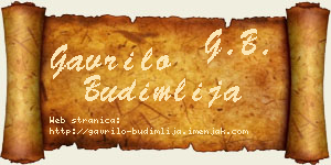Gavrilo Budimlija vizit kartica